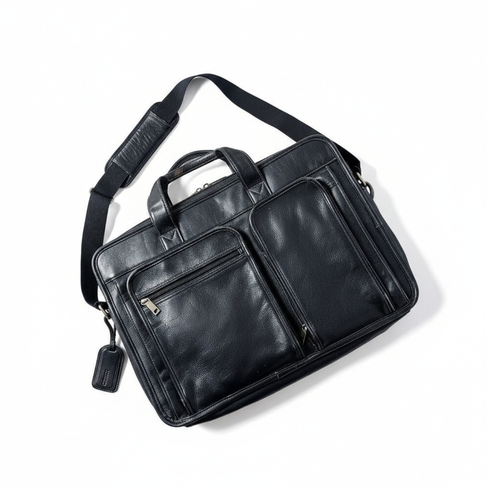 Wilson's Leather Genuine Heavyweight Leather Briefcase Messenger Bag